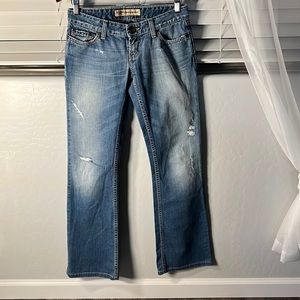 BKE Stella boot cut jeans 26/32.5” distressed